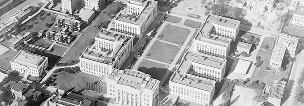 Aerial view of Harvard Medical School Quad